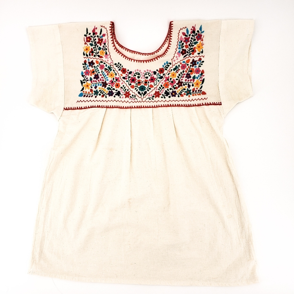 Vintage Mexican Embroidery Floral Blouse